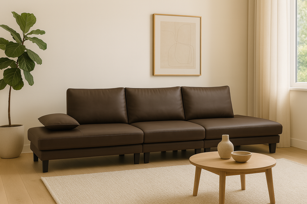 Sofá castanho escuro