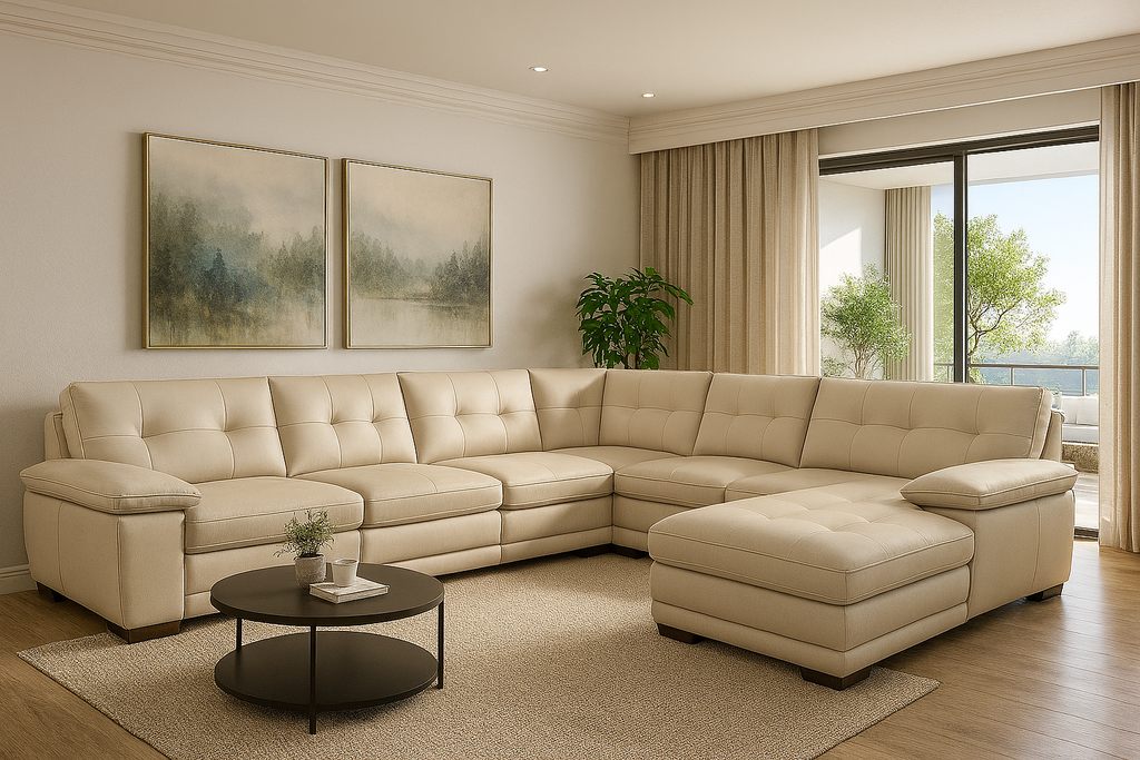 Sofá Creme em formato U