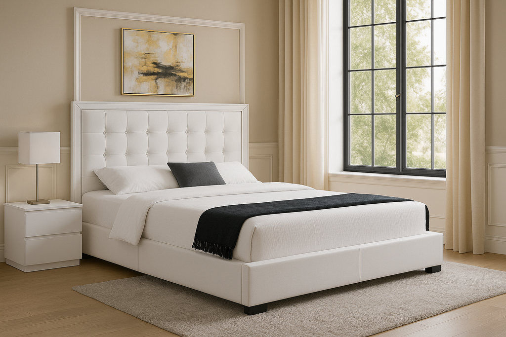 Cama L2130 x L1930 x A1180 Branco glossy