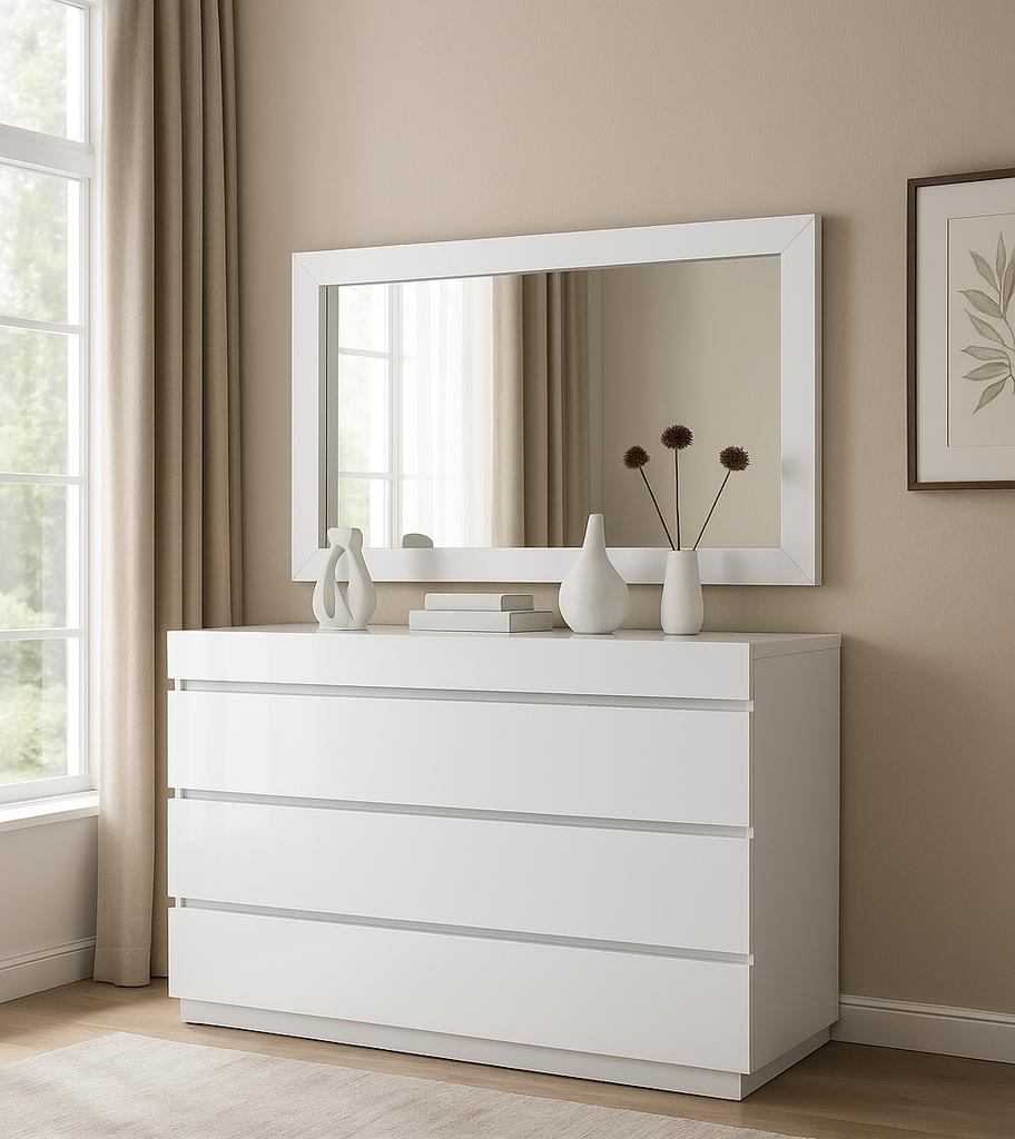 Aparador de quarto L1200 x L415 x A800 Branco glossy