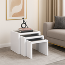 Conjunto de mesas L600 x L350 x A505 L480 x L350 x A435 L360 x L350 x A365 Branco glossy