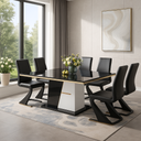 Mesa de jantar- Preto glossy + branco glossy- L2000 x L1000 x A760 