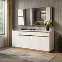 Armário sala de jantar- Preto glossy + branco glossy- L1800 x L400 x A800 