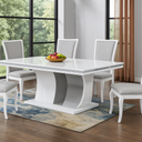 Mesa de jantar- Branco glossy + Cinza- L2000 x L1000 x A750 