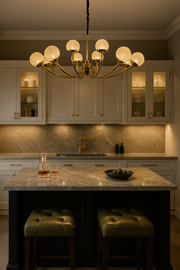 Candeeiro Dourado e Preto 