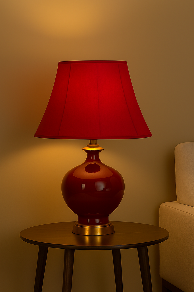 Candieero De Mesa Ceramica Vermelho