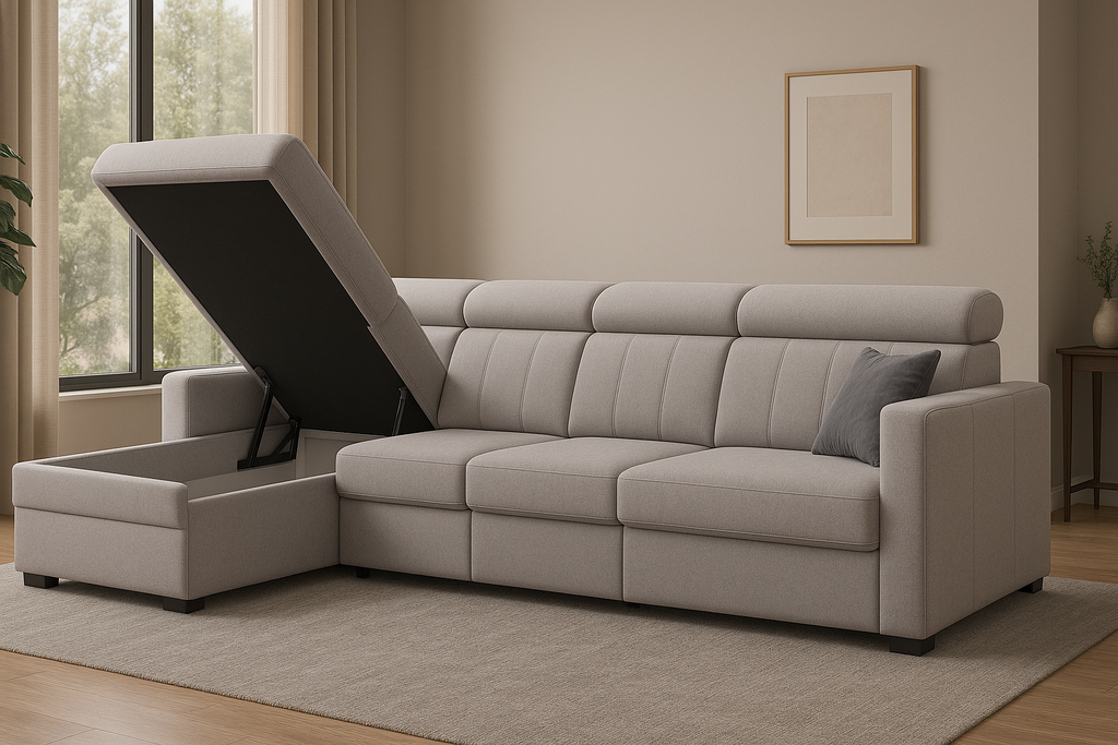 Sofá Cinzento Chaise Long