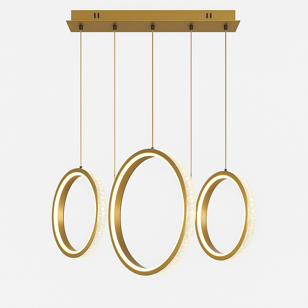 Candeeiro 30+40+30 CM Dourado