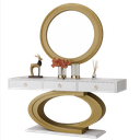 Aparador L1400 x L380 x A800 dourado + Branco glossy