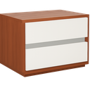 Mesa de Cabeceira- Branco glossy + Castanho- (esquerda) L590 x L400 x A460 