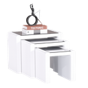 Conjunto de mesas- Branco glossy- L600 x L350 x A505- L480 x L350 x A435- L360 x L350 x A365 