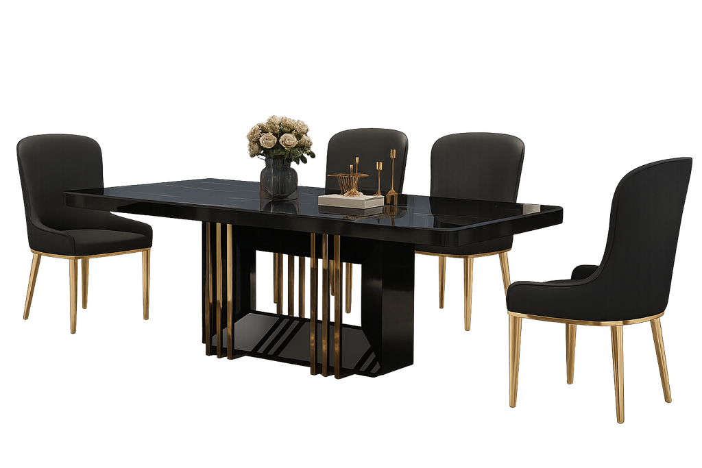 Mesa de jantar- Branco glossy + Cromo- L2000 x L1000 x A760