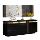 Aparador e Espelho sala de jantar- Preto glossy + Dourado L1800 x L400 x A800 
