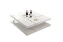 Mesa de café*- Branco glossy + Dourado- L1000 x L1000 x A380 