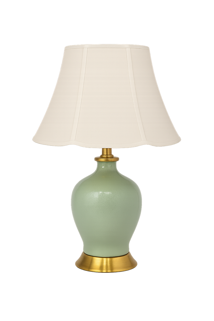 Candieero De Mesa  Ceramica Verde e Dourado 