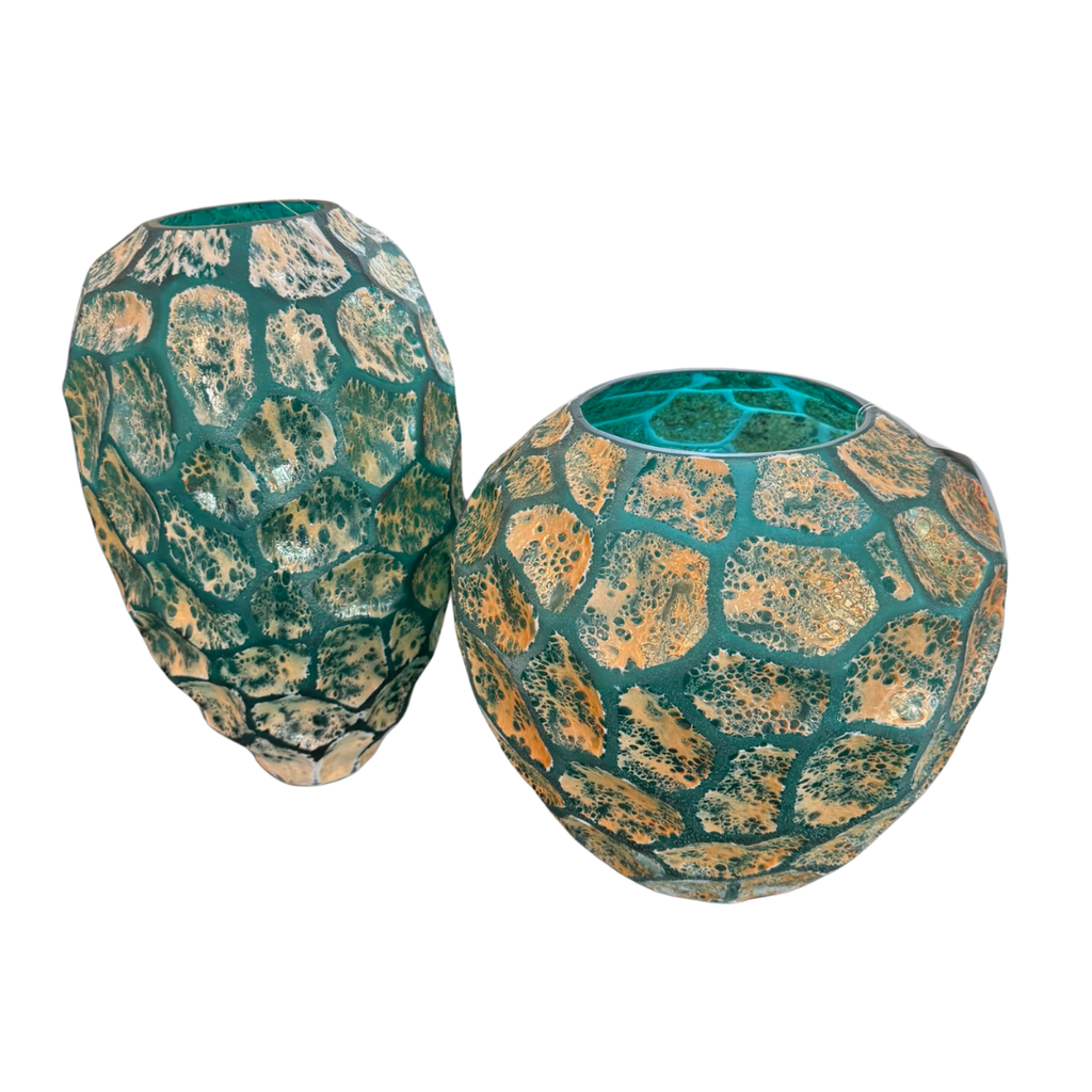 Peça Decorativa Verde e dourado