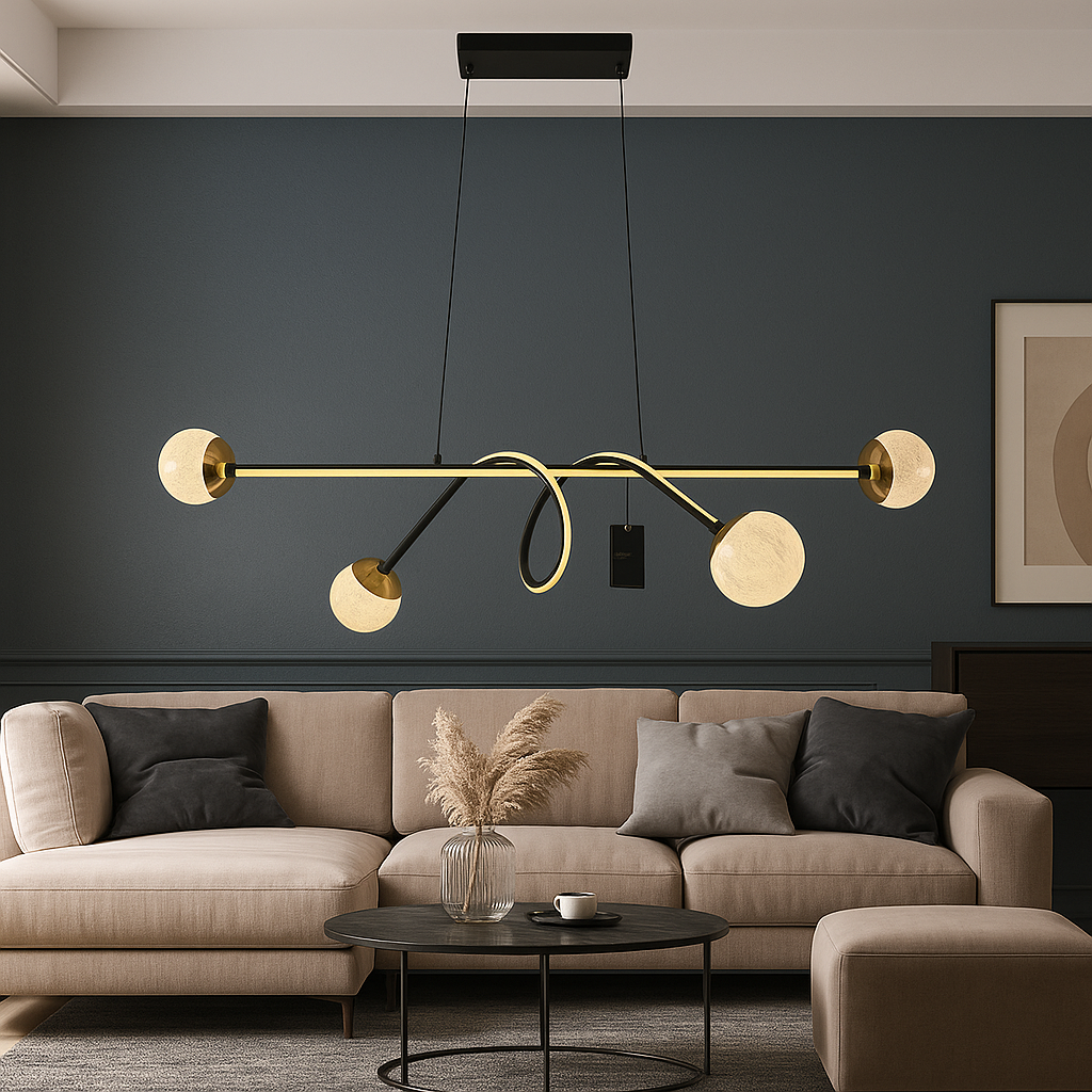 Candeeiro Dourado e Preto