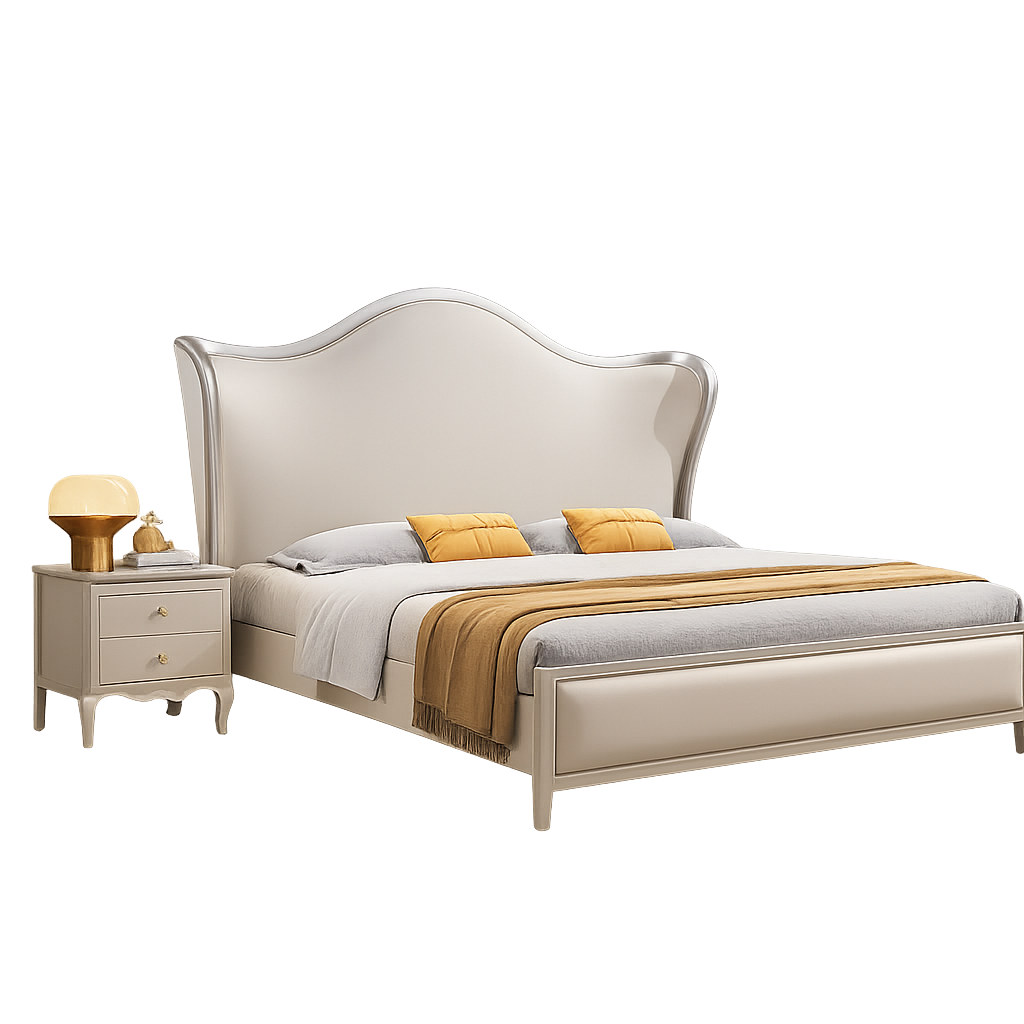 Cama Creme e dourado 