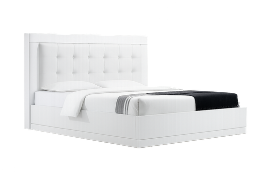 [99763A-193BDWT] Cama L2130 x L1930 x A1180 Branco glossy