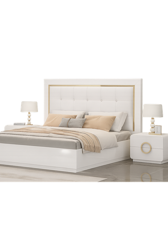 [90471-210DBWT/GD] Cama Branco glossy- L2130 x L1930 x A1180 