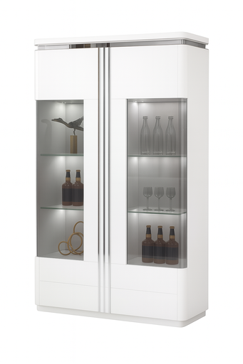 [90572-DPWTCH] Armário de exposição- Branco glossy + Cromo- L1000 x L400 x A1900 