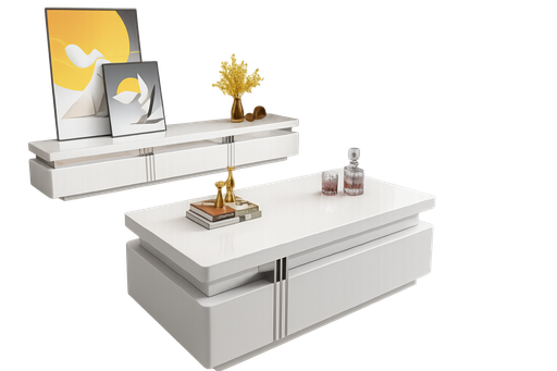 [90546-HCWT] Rack de tv Branco glossy- L2000 x L400 x A420- Mesa de café 