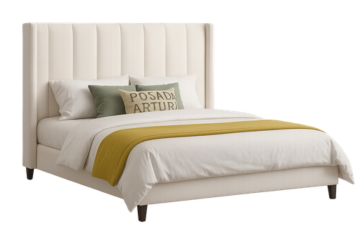 [04(1.8*2.0)] Cama Leather 1.8*2.0 Beige