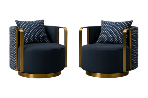 [XD-67] Poltrona Azul com Padrão